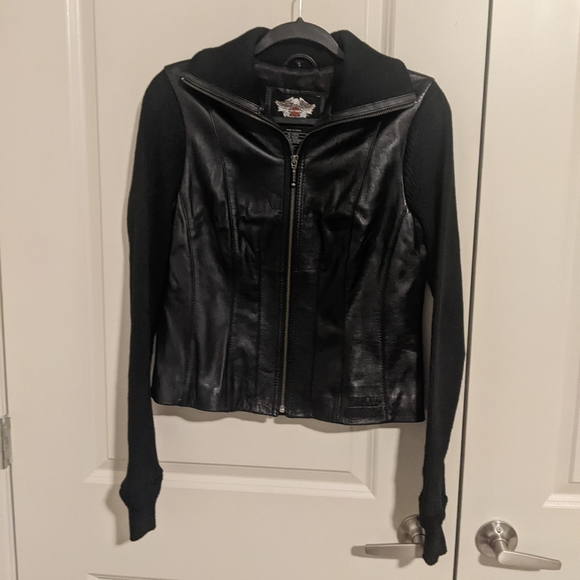 Harley Davidson leather/cloth jacket S - Picture 2 of 5